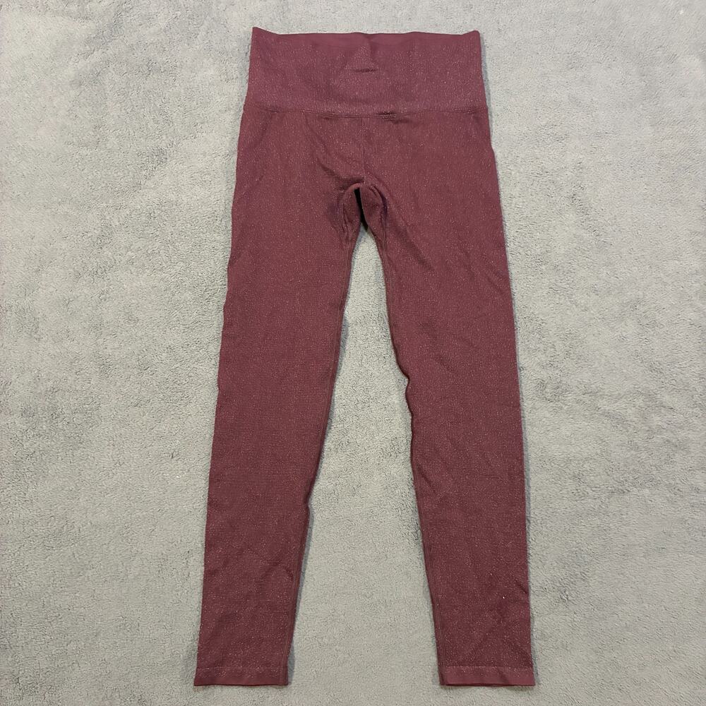All in Motion Burgundy High Rise Elastic Waistband Seamless Leggings Womens Sz M